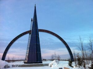 Salekhard Arctic Circle monument.