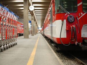 Zermatt station platform.