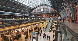 Pancras station platform.