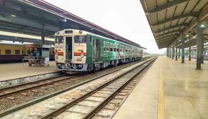 Naypyidaw Central railway station platform.