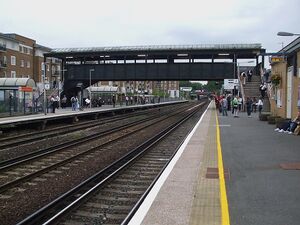 Kensington Olympia station platform.